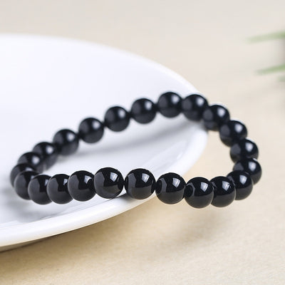 Water Element Crystal Bracelet - Deep Black