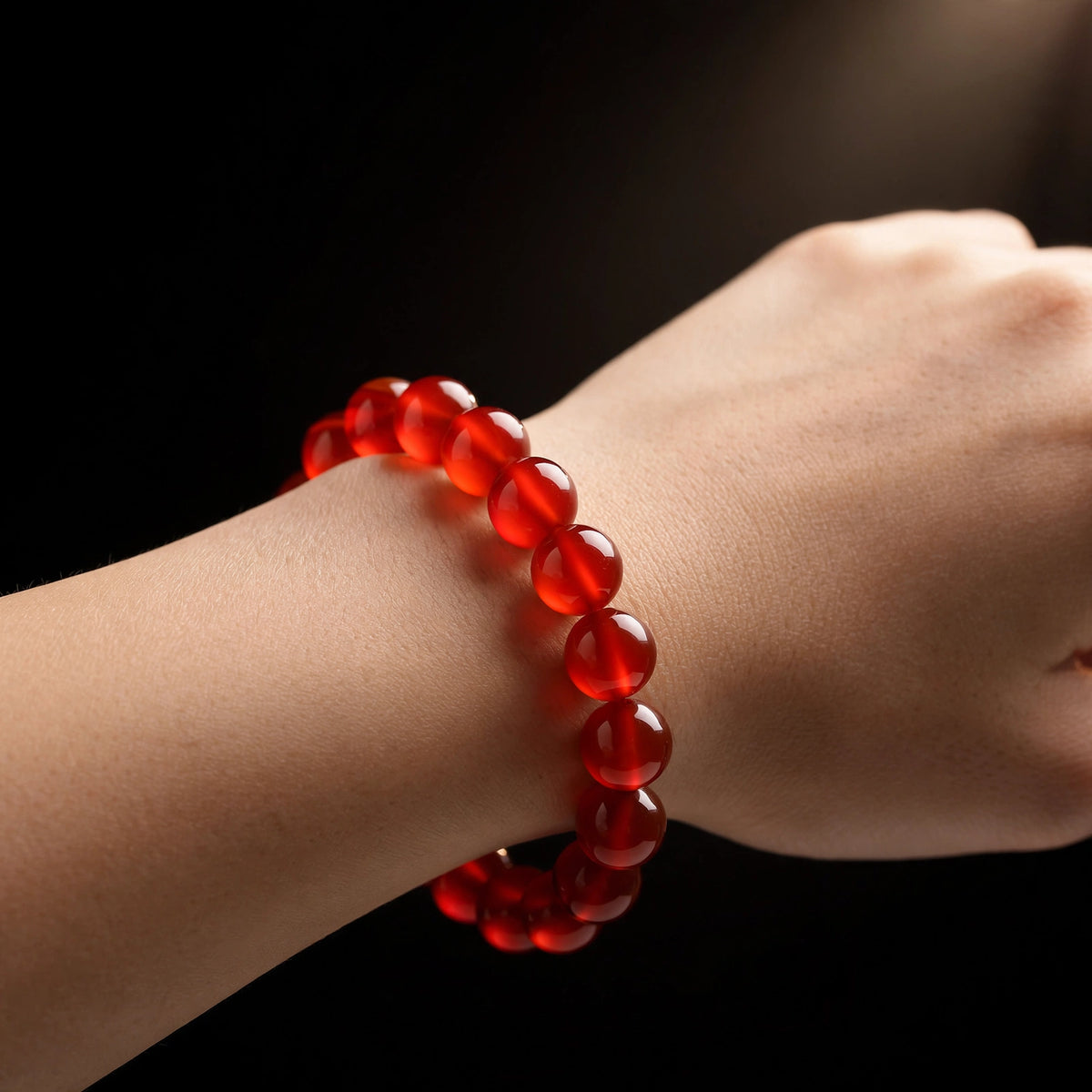 Fire Element Crystal Bracelet — Crimson Red